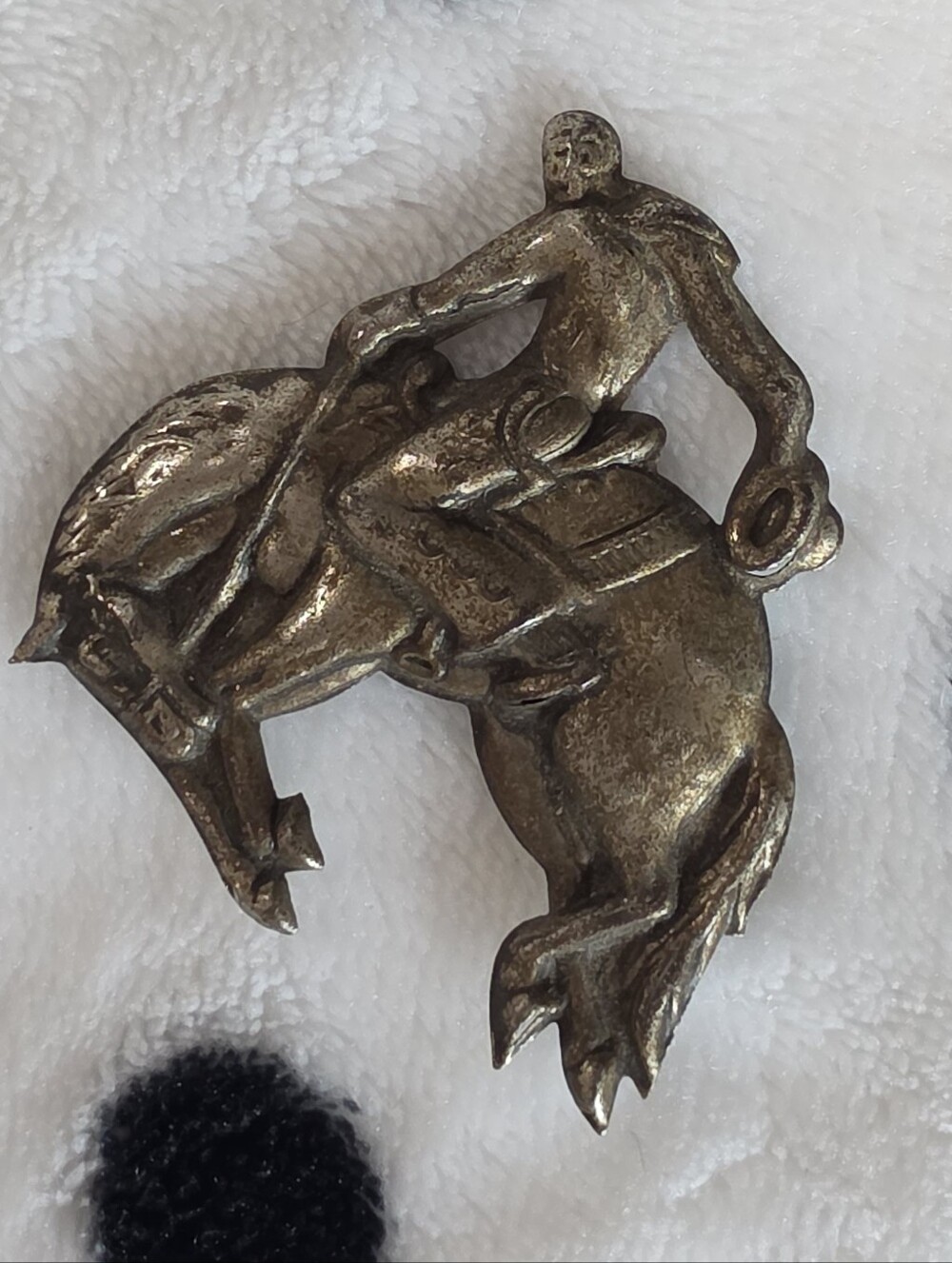 vintage Japanese-made Cowboy Bucking Bronco Pin